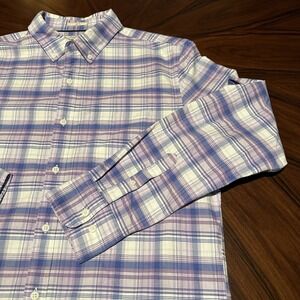 Hawker Rye Button Up Shirt Mens Large Purple Plaid Long Sleeve Slim Fit‎